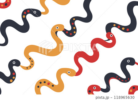 カラフルな蛇の背景イラスト 118965630
