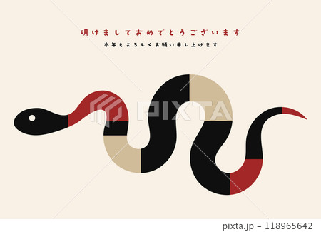スタイリッシュな蛇の年賀状イラスト 118965642