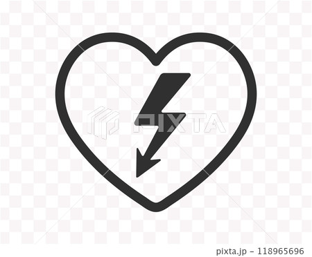 AED emergency defibrillator icon sign symbol. First aid Automated external defibrillator. Vector illustration. Isolated on white background. AED emergency defibrillator icon sign symbol. First aid Automated external defibrillator. Vector illustration. Isolated on white background. 118965696