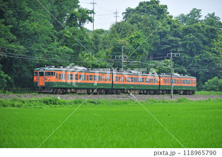 信越本線　群馬八幡ー安中　JR東日本　115系　T1045編成（高崎） 118965790