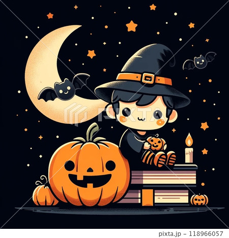 ハロウィンのおばけとおばけちゃんのイラスト素材 [118966057] - PIXTA