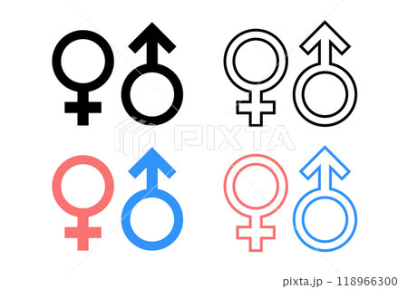 性別記号のアイコンセット 118966300