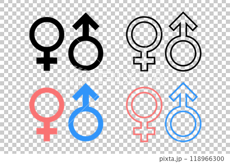 性別記号のアイコンセット 118966300