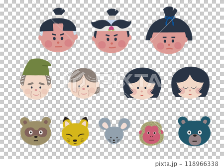 Fairy tale face icon set 118966338