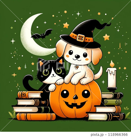 ハロウィンでカボチャを被ったオバケのイラスト素材 [118966366] - PIXTA