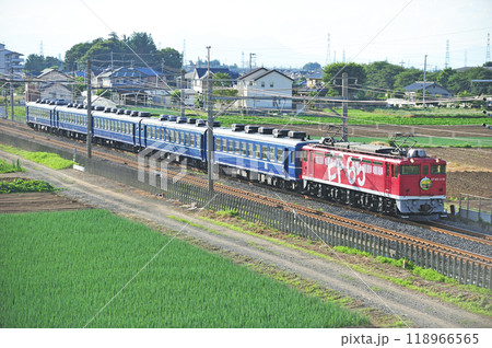 高崎線 岡部ー深谷 JR東日本 EF65-1118(田端)+12系(高崎) EL碓氷 高崎線 岡部ー深谷 JR東日本 EF65-1118(田端)+12系(高崎) EL碓氷 118966565