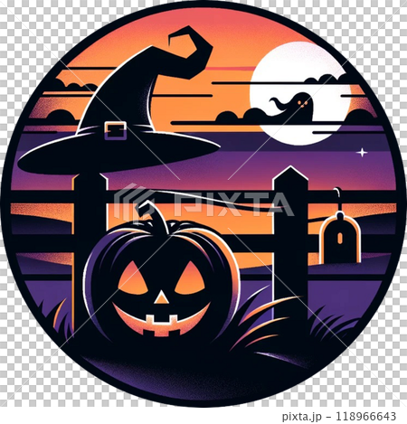 ハロウィンのかぼちゃと赤いランタン 118966643