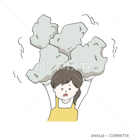 重圧を感じている女性のイラスト 118966758