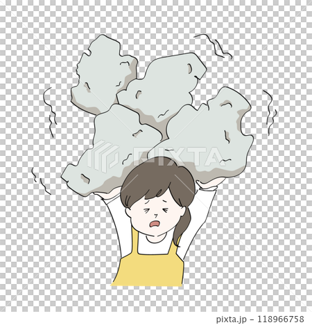 重圧を感じている女性のイラスト 118966758