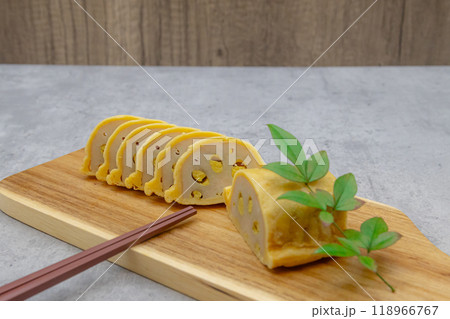 スライスした辛子蓮根 熊本県の特産物 スライスした辛子蓮根 熊本県の特産物 118966767