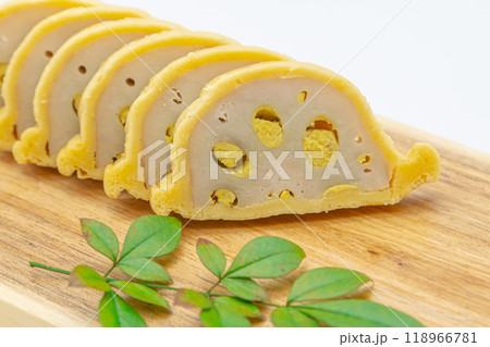 スライスした辛子蓮根 熊本県の特産物 スライスした辛子蓮根 熊本県の特産物 118966781