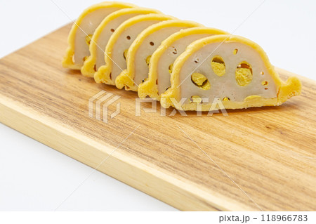 スライスした辛子蓮根 熊本県の特産物 スライスした辛子蓮根 熊本県の特産物 118966783