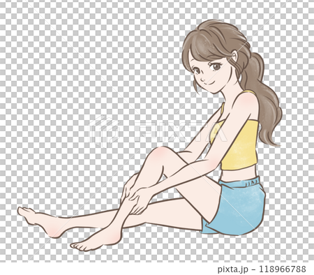 A woman with a foot massage A woman with a foot massage 118966788