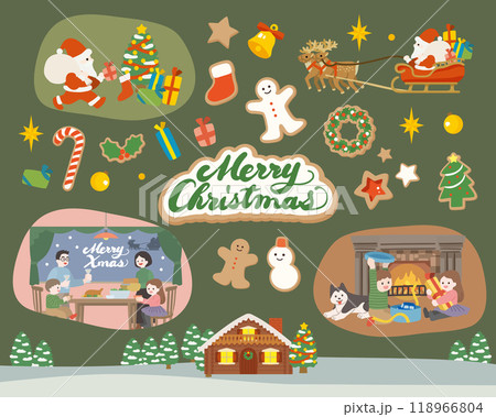 クリスマスのベクターイラストセット 118966804