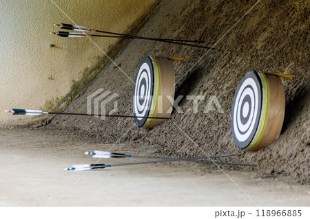 霞的と矢｜弓道 118966885