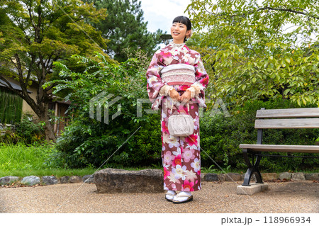 街歩きをする着物の女性 街歩きをする着物の女性 118966934