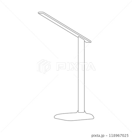 Regular flexible desk lamp. Line art interior home and office decor desktop furniture. Adjustable table lamp for reading. 118967025