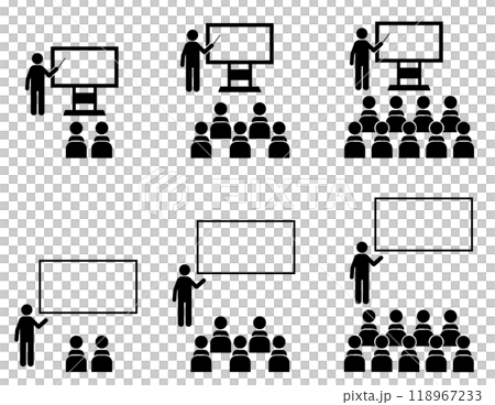 為研討會、講座和培訓設置象形圖 為研討會、講座和培訓設置象形圖 118967233