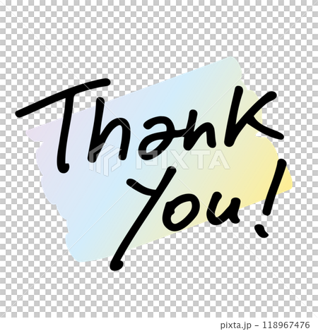 サンキュー　thank you　ペンで書いたおしゃれな手書き文字　おしゃれ水彩 118967476