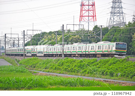 高崎線 本庄ー岡部 JR東日本 E231系1000番台 K-27編成(国府津) 高崎線 本庄ー岡部 JR東日本 E231系1000番台 K-27編成(国府津) 118967942