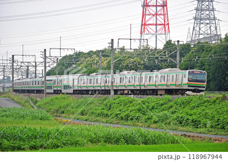 高崎線 本庄ー岡部 JR東日本 E231系1000番台 K-27編成(国府津) 高崎線 本庄ー岡部 JR東日本 E231系1000番台 K-27編成(国府津) 118967944
