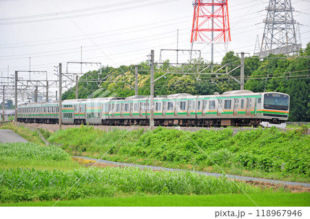 高崎線 本庄ー岡部 JR東日本 E231系1000番台 K-21編成(国府津) 高崎線 本庄ー岡部 JR東日本 E231系1000番台 K-21編成(国府津) 118967946