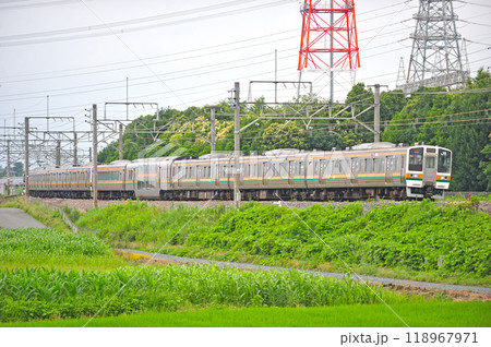 高崎線 本庄ー岡部 JR東日本 211系 C10編成(高崎) 高崎線 本庄ー岡部 JR東日本 211系 C10編成(高崎) 118967971
