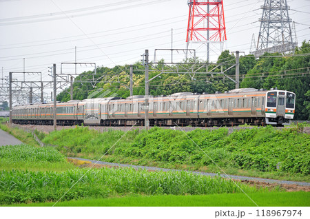 高崎線 本庄ー岡部 JR東日本 211系 C1編成(高崎) 高崎線 本庄ー岡部 JR東日本 211系 C1編成(高崎) 118967974