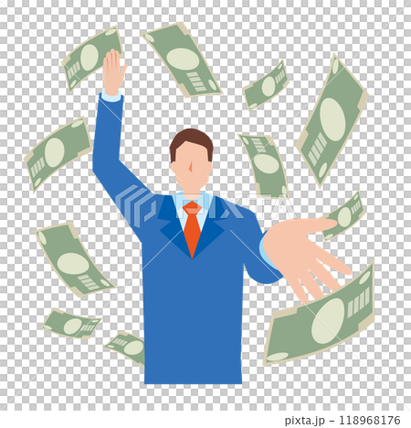 Man throwing money around 118968176