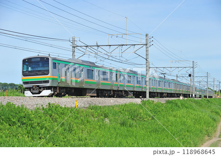 高崎線　岡部ー本庄　JR東日本　E231系1000番台　U587編成（小山） 118968645
