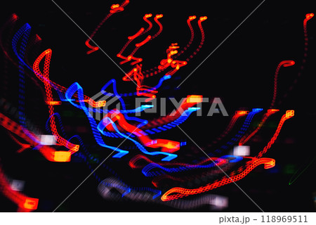 colored traces from the effects on long exposure from the buttons of music mixer colored traces from the effects on long exposure from the buttons of music mixer 118969511