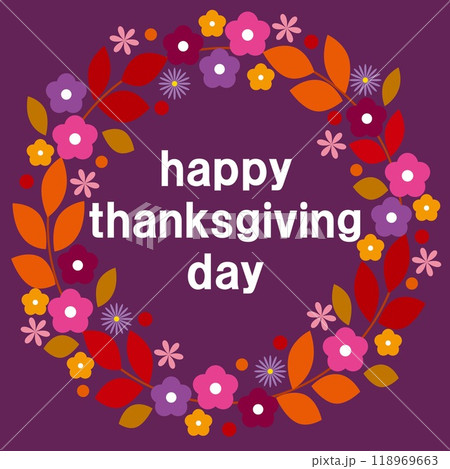 ハッピーサンクスギビングデー　happy thanksgiving day　感謝祭　秋 118969663