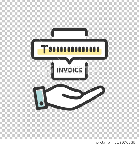 Invoice icon with invoice number (misregistration color) Invoice icon with invoice number (misregistration color) 118970339