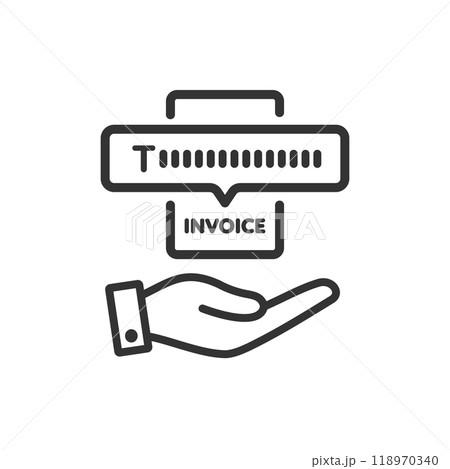 インボイス番号付き請求書のアイコン インボイス番号付き請求書のアイコン 118970340