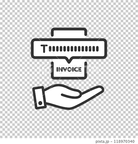 インボイス番号付き請求書のアイコン インボイス番号付き請求書のアイコン 118970340