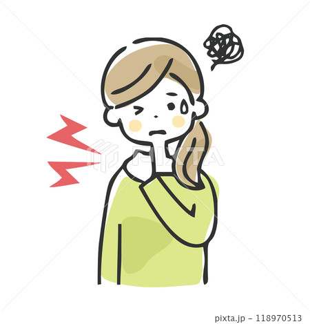 肩が凝った女性 118970513