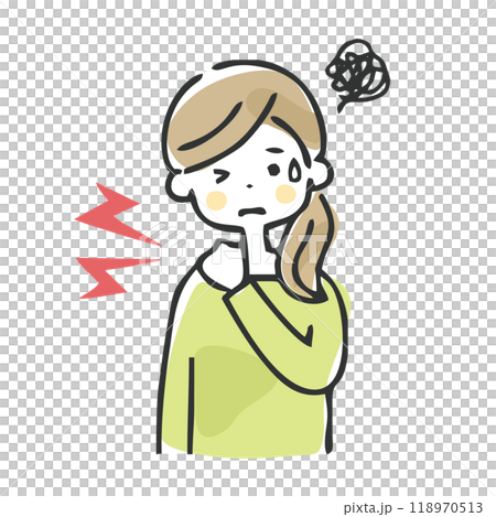 一個肩膀僵硬的女人 118970513