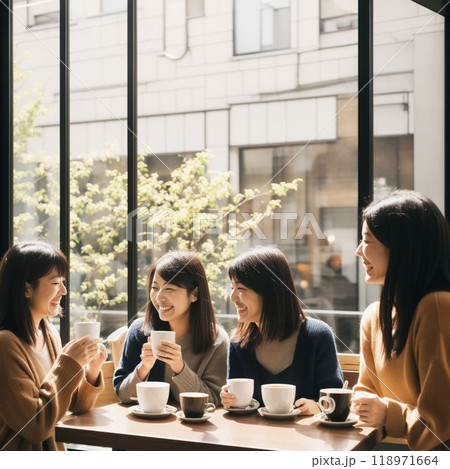 カフェで談笑する女性 カフェで談笑する女性 118971664