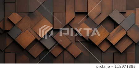 Wooden pattern. Elegant luxury 3d geometric wood wallpaper 118971885