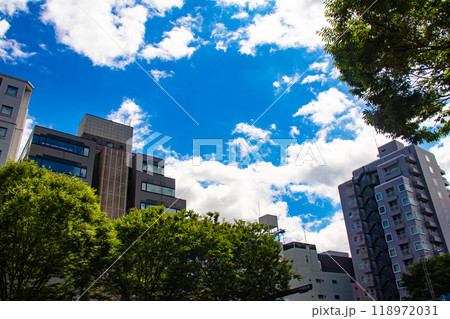 【京都風景】御池通りの空とビル群 118972031