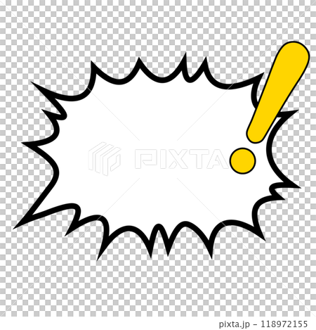 帶有實心黃色感嘆號的爆炸性氣泡 帶有實心黃色感嘆號的爆炸性氣泡 118972155