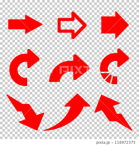 一組紅色箭頭 一組紅色箭頭 118972375
