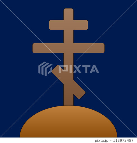 Halloween Grave Cross Illustration 118972487