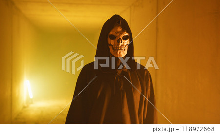 The Grim Reaper Carefully Looking Inside The Tunnel 118972668