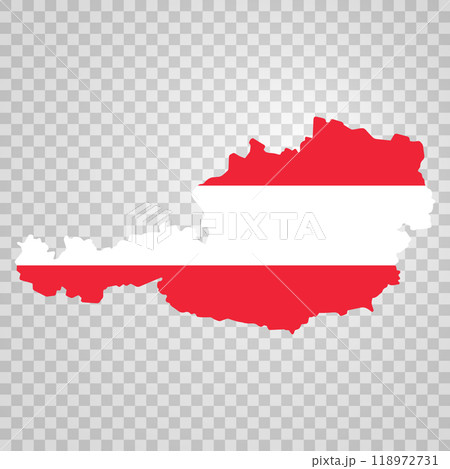 Austria map icon. Map of Austria with flag. Marketing materials, travel guides or digital projects, map logos 118972731