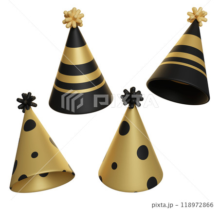 two color Party hat 3D graphic 118972866