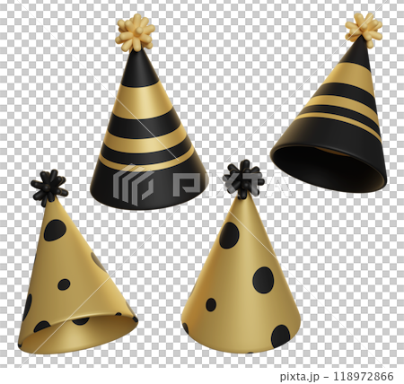 two color Party hat 3D graphic 118972866