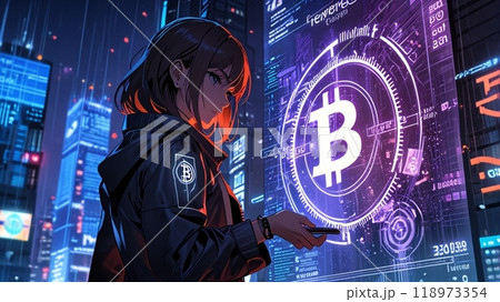 デジタル通貨の未来都市に現れた少女 118973354