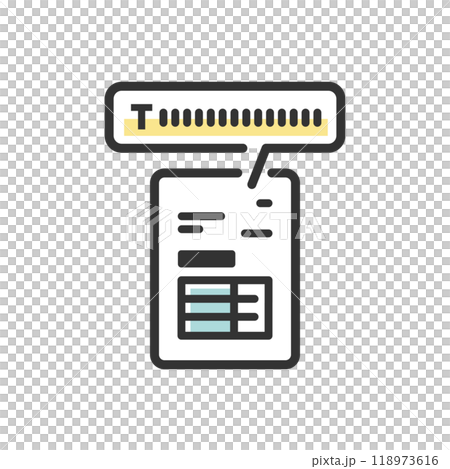 Invoice icon with invoice registration number (misregistration color) Invoice icon with invoice registration number (misregistration color) 118973616
