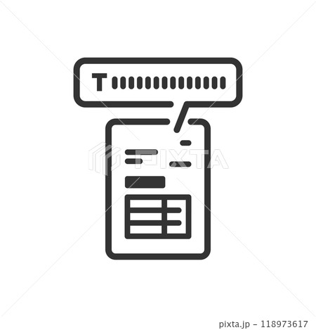 インボイス登録番号付き請求書・領収書のアイコン2(白黒) インボイス登録番号付き請求書・領収書のアイコン2(白黒) 118973617